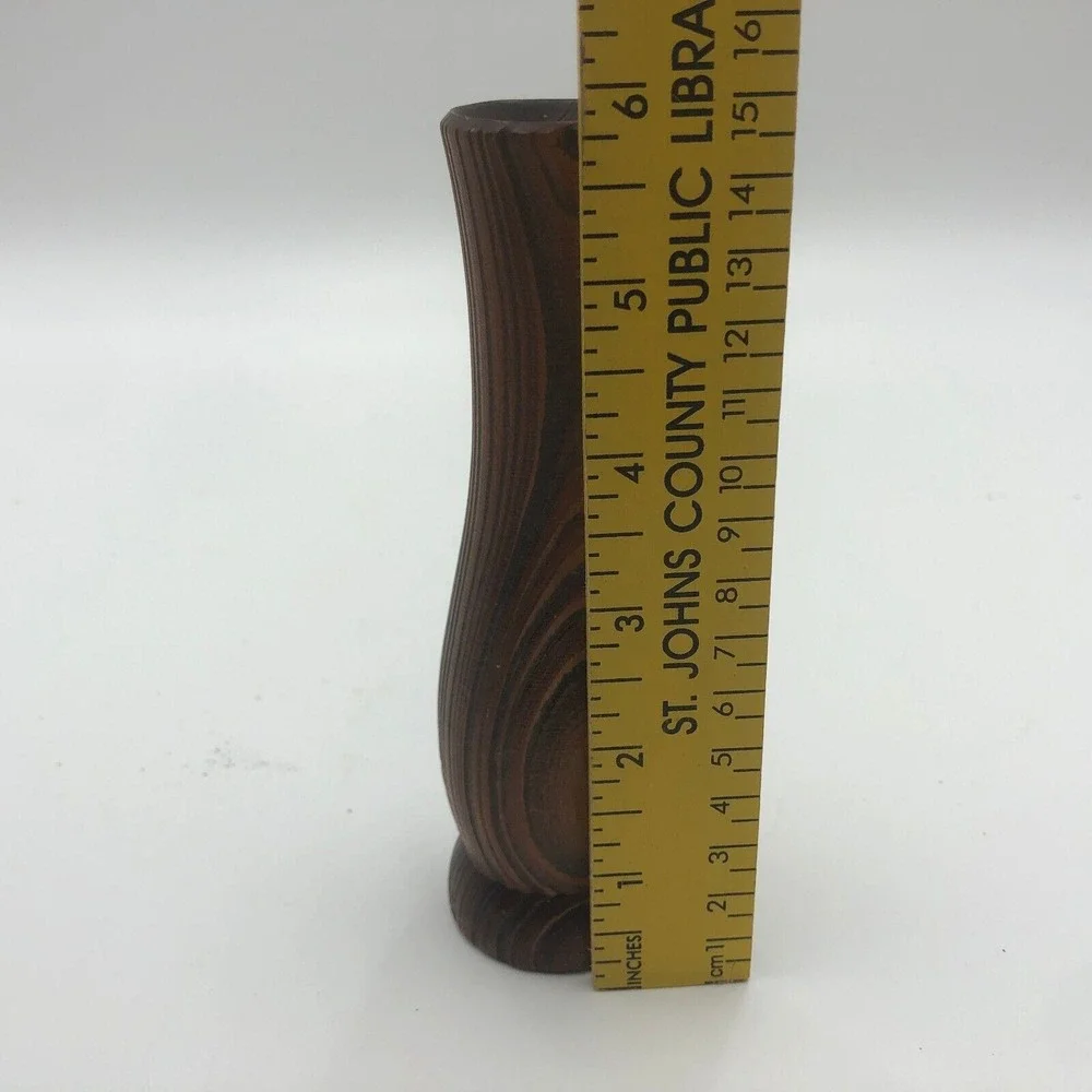 Vintage Handcrafted Cypress Wood Bud Vase gifts by GB for dry flowers